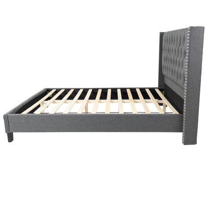 Contemporary Style Bed With Diamond Tufted Headboard