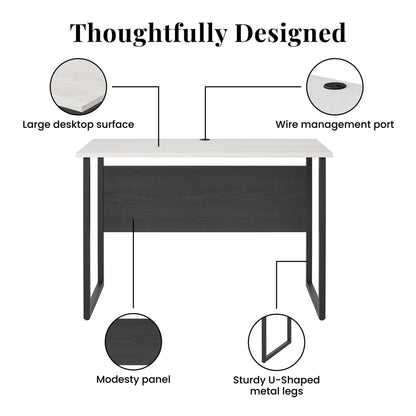 Sorina - Writing Desk - White / Light Oak