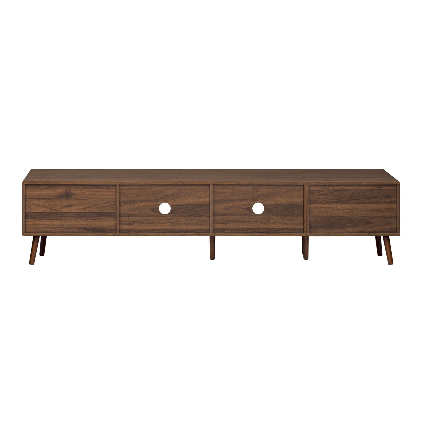 Doors TV Stand For TVs Up To 85", Entertainment Center With Storage Cabinets, TV Media Console Table For Living Room - Natural