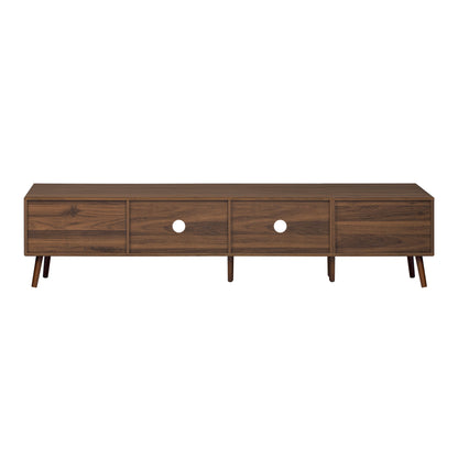 Doors TV Stand For TVs Up To 85", Entertainment Center With Storage Cabinets, TV Media Console Table For Living Room - Natural