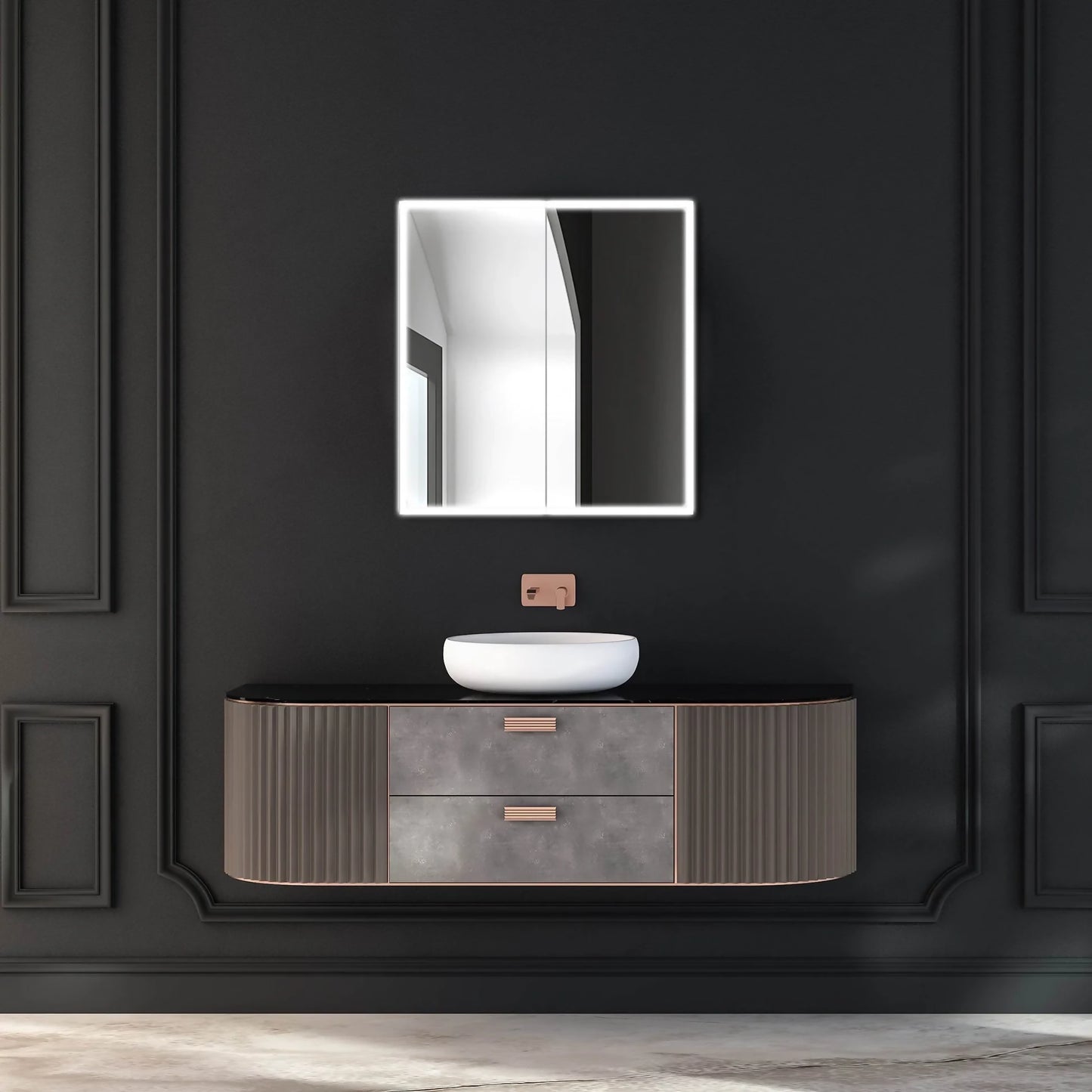 Dhalia LED Bathroom Medicine Cabinet with Defogger and Internal 3X Makeup Mirror - Available in 6 Sizes