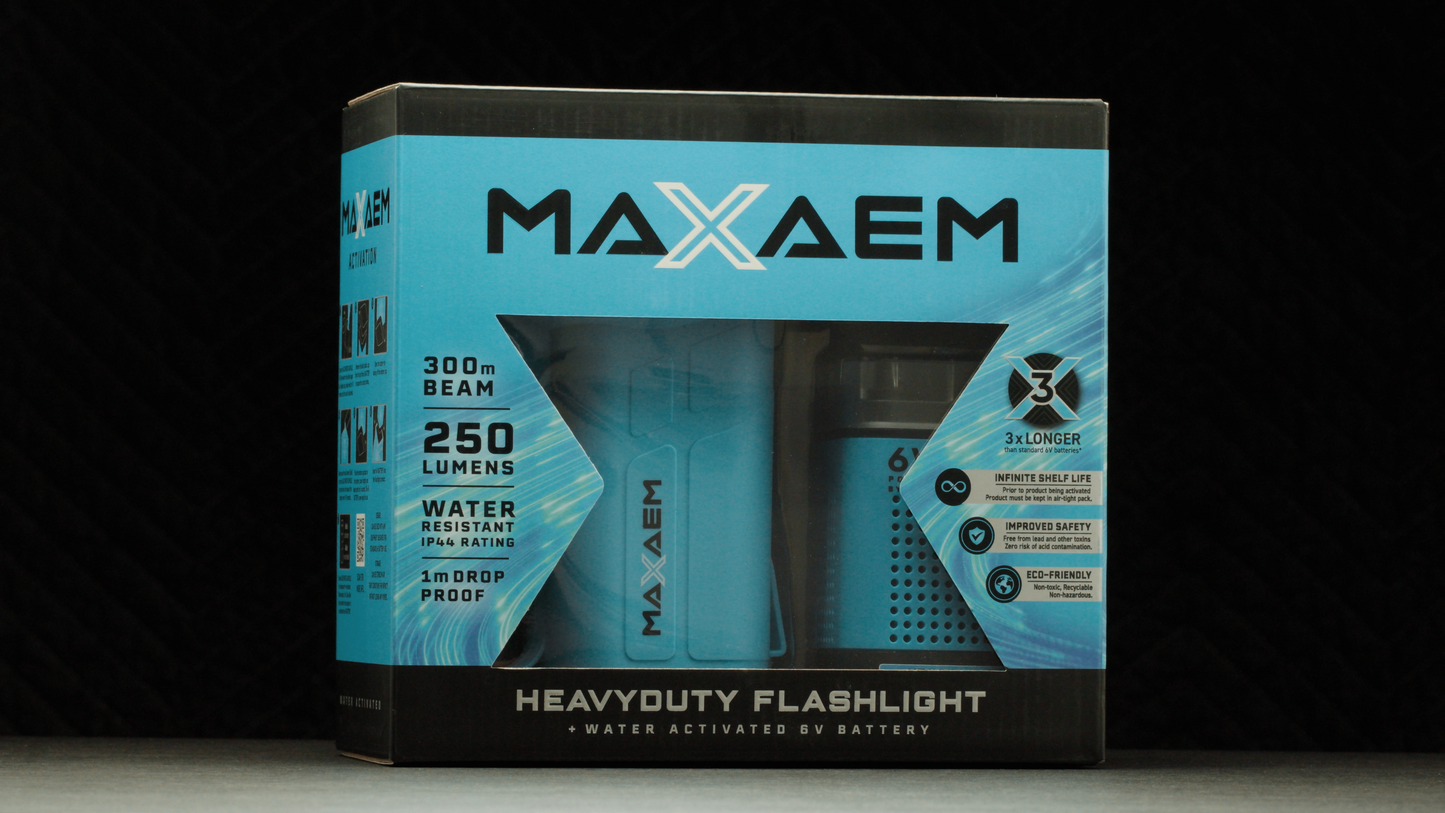 MaXaem 6 Volt Flashlight and Battery