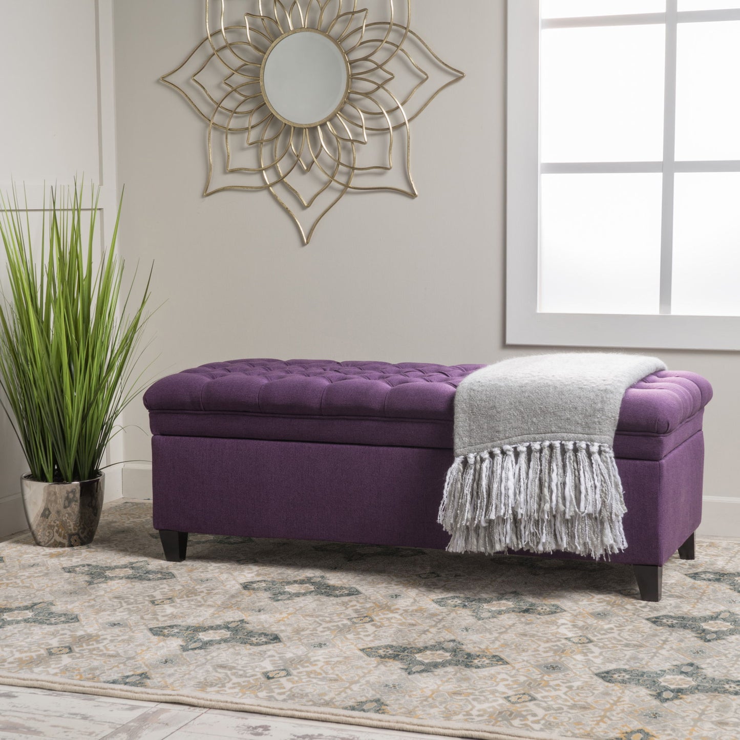 Juliana - Storage Ottoman With Birch Legs