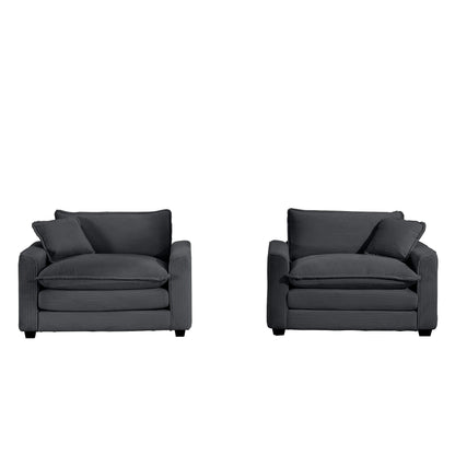 Modern Classic Fabric Single Chair Deep Seat Sofa With Pillow