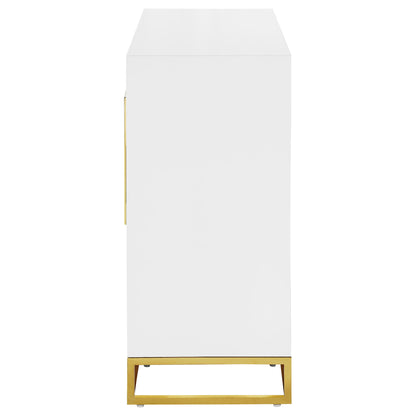 Synchrony - 2 Door Accent Cabinet With Art Deco Trim - White