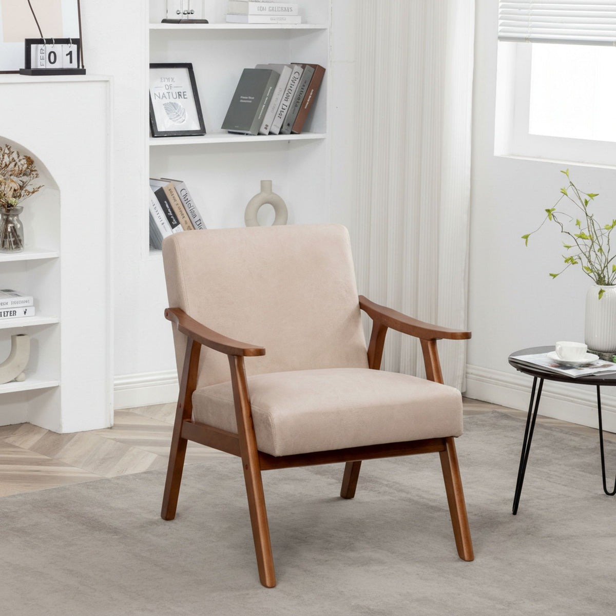 Accent Chair, Classic Mid Century Modern For Extra Seating