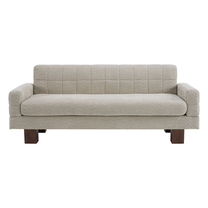 Modern Loveseat Sofa, 2 Seater With Square Arms For Living Room