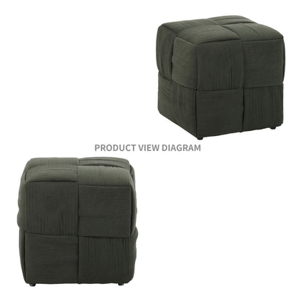Modern Ottoman Foot Rest With Woven Design