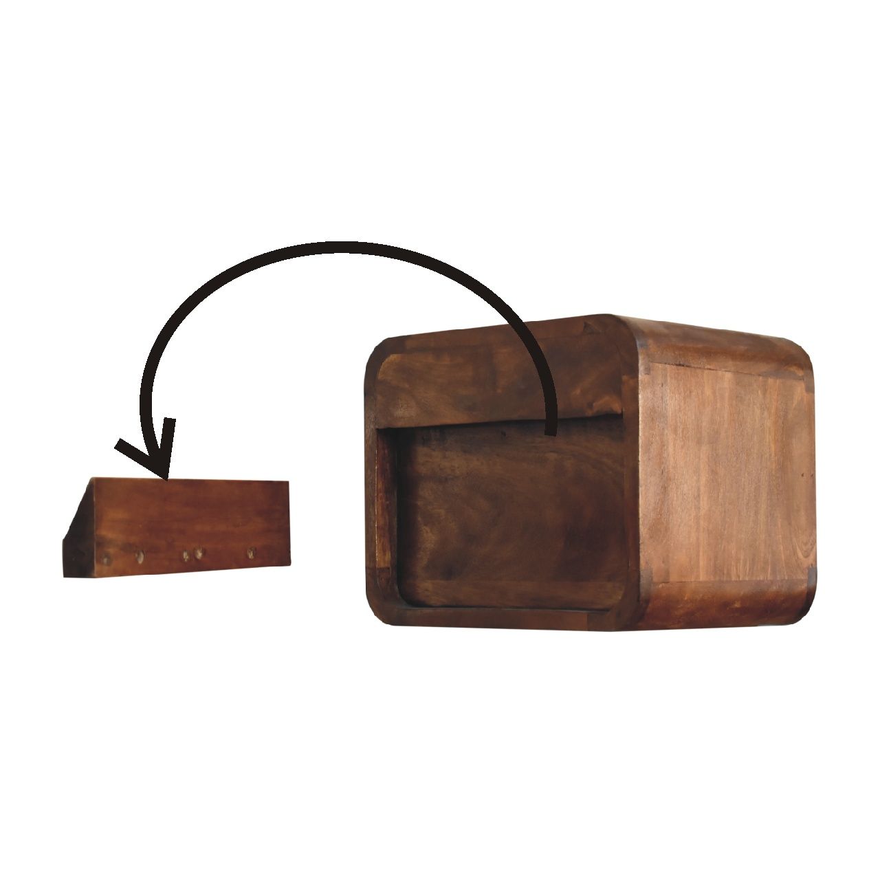 Curve Upper Slot Floating Nightstand