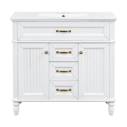 Modern Freestanding Bathroom Vanity With Sink, Cabinet, Soft-Close Drawers, Tip-Out Tray