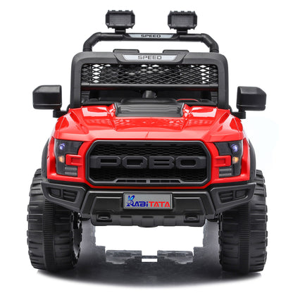 Kids Electric Ride On Car With Remote Control, LEd Lights, Music Player, Swing Function, 4 Wheel Shock Absorption - Red
