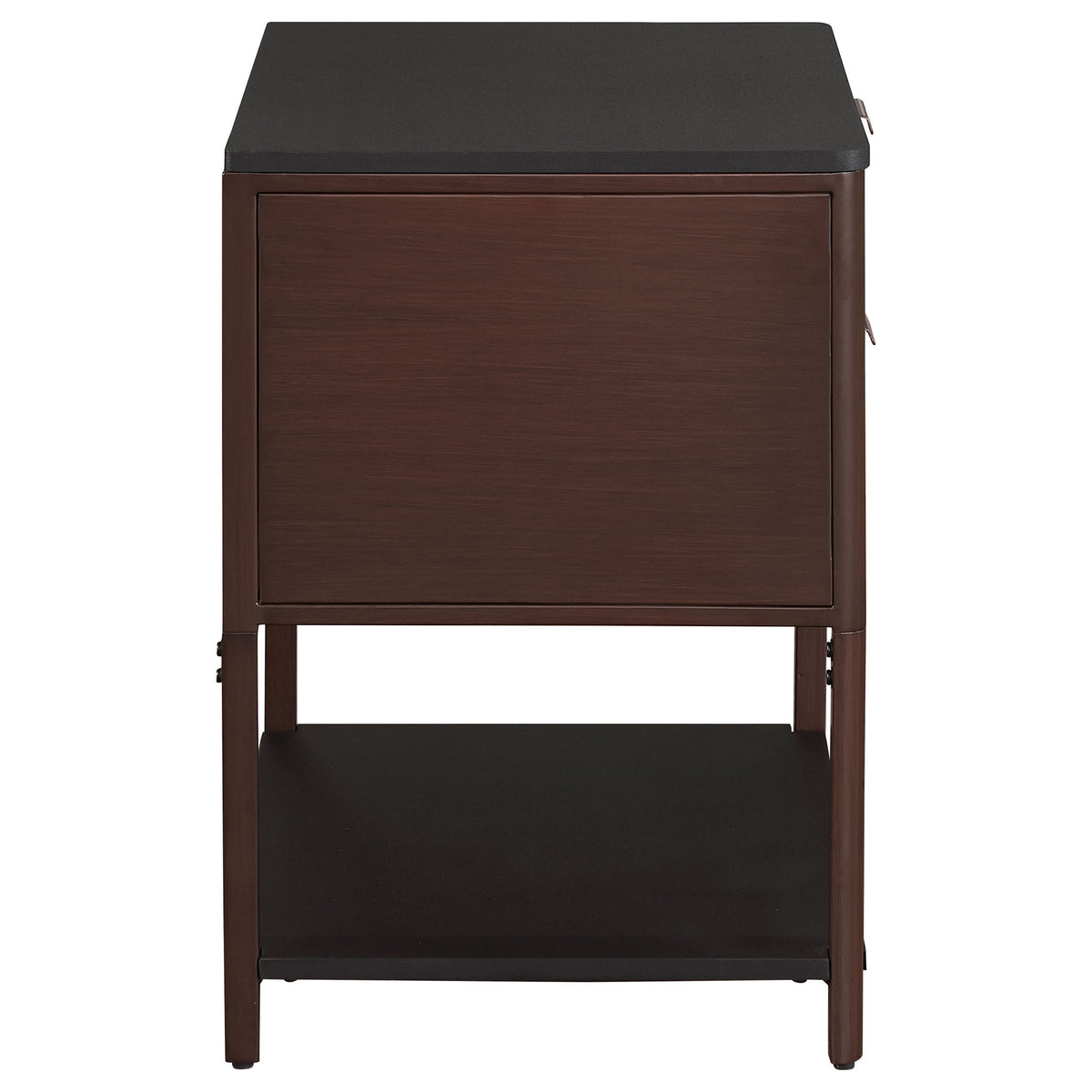 Tova - 2 Drawer Side Table With Shelf - Dark Brown