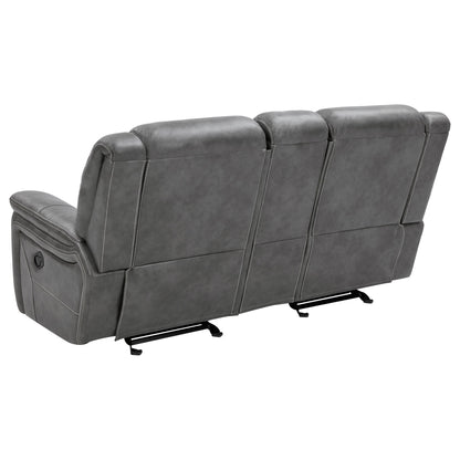 Carmen - Cool Motion Loveseat With Storage, With Reclining Function And Built In Storage - Gray