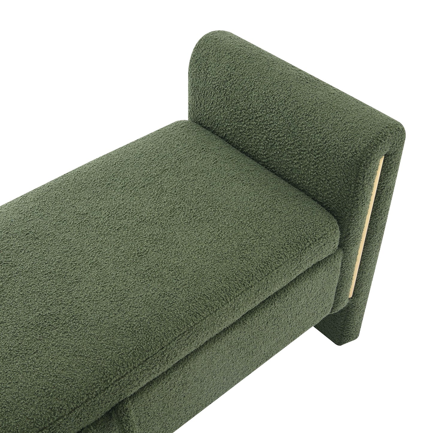 Modern Teddy Upholstered Large Bed End Bench With Arms And Storage