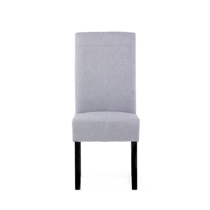 Amaranthine - Upholstered Dining Chair With High Back And Wood Legs (Set of 2) - Light Gray