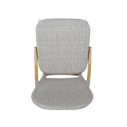Outdoor Rattan And Aluminum Armless French Bistro Chairs (Set of 2) - Dark Gray
