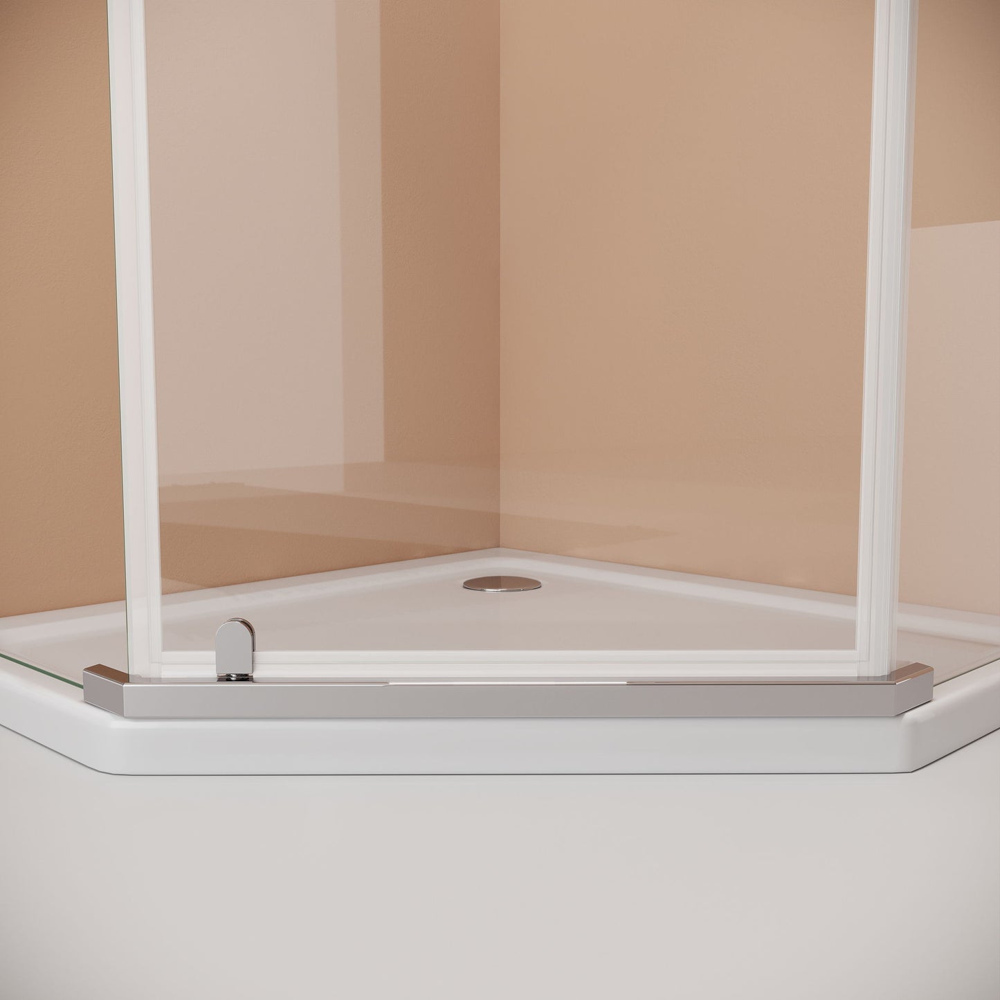 Frameless Neo Angle Shower Door WithTempered Glass