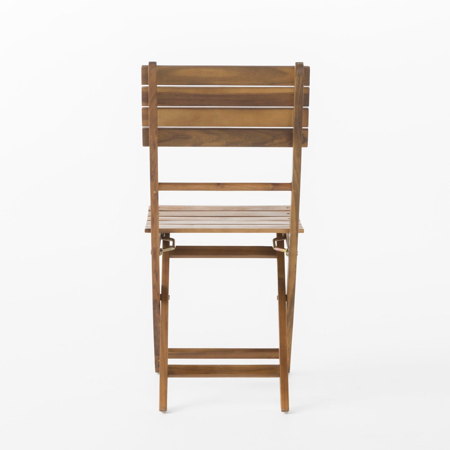 Outdoor Foldable Wood Dining Chair With Slat Design (Set of 2)