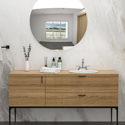 20 X 18" Modern Ceramic Oval Undermount Bathroom Sink With 3 Faucet Holes - White