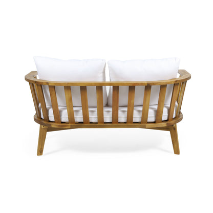 Patio Furniture Set, Outdoor Acacia Wood Patio Club Chair With Table