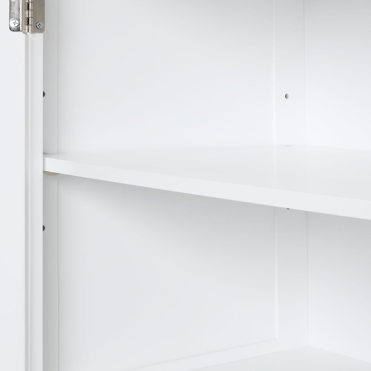 Tall Freestanding Bathroom Storage Cabinet With 2 Drawers And Adjustable Shelf