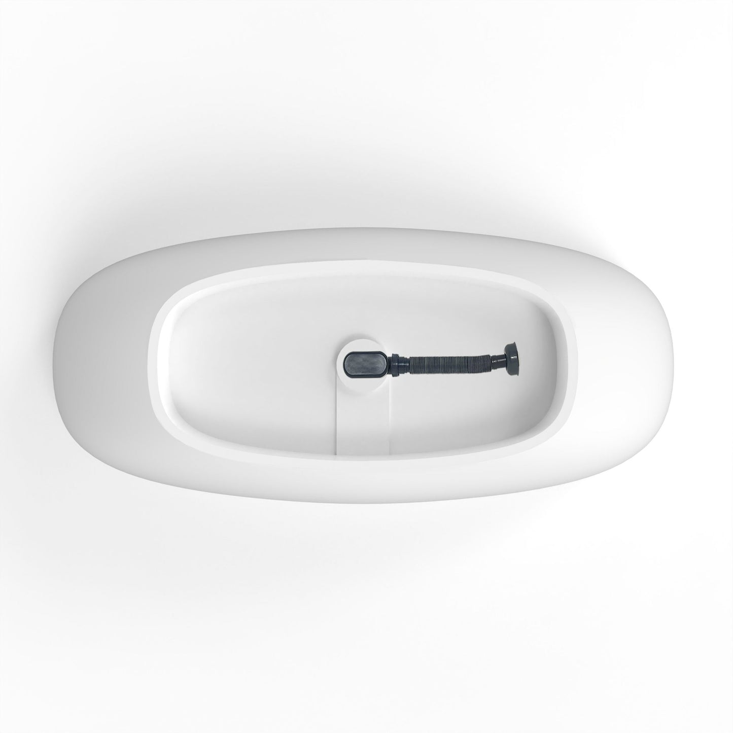 Soaking Bathtub, Freestanding, Solid Surface - Matte White