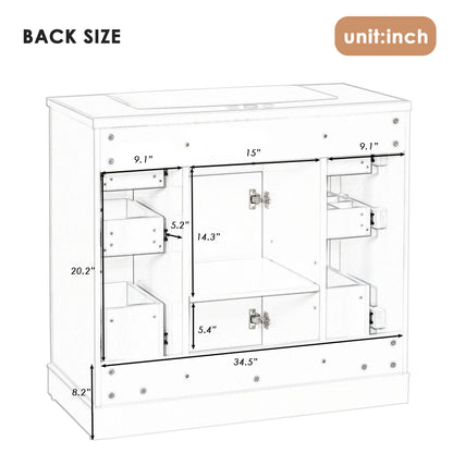 Modern Bathroom Vanity Base Only With 1 Cabinet And 6 Drawers