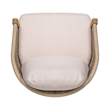 Grotta - Outdoor Dining Arm Chair (Set of 2) - Teak / Beige