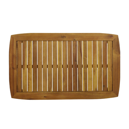 Outdoor Acacia Wood Loveseat Set With Coffee Table