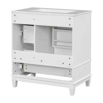Freestanding Bathroom Vanity With Sink, Soft Close Door, 3 Drawers