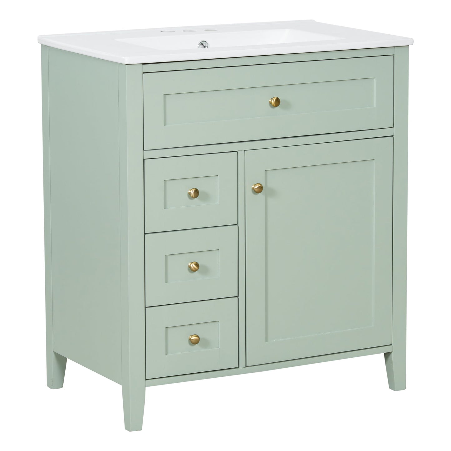 Bathroom Vanity With Sink, 3 Drawers And Adjustable Shelf, Freestanding Storage Unit