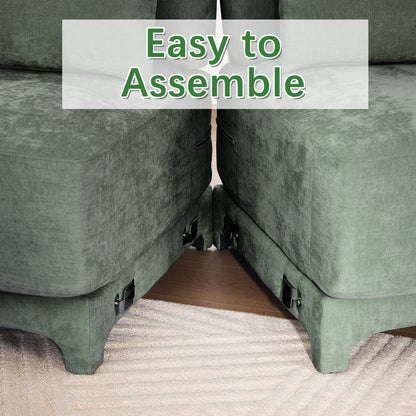 Stylish Sofa With Ottoman And Lumbar Pillows, Ergonomic Design