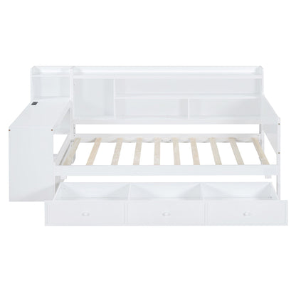 Daybed With 3 Drawers USB Ports And Desk