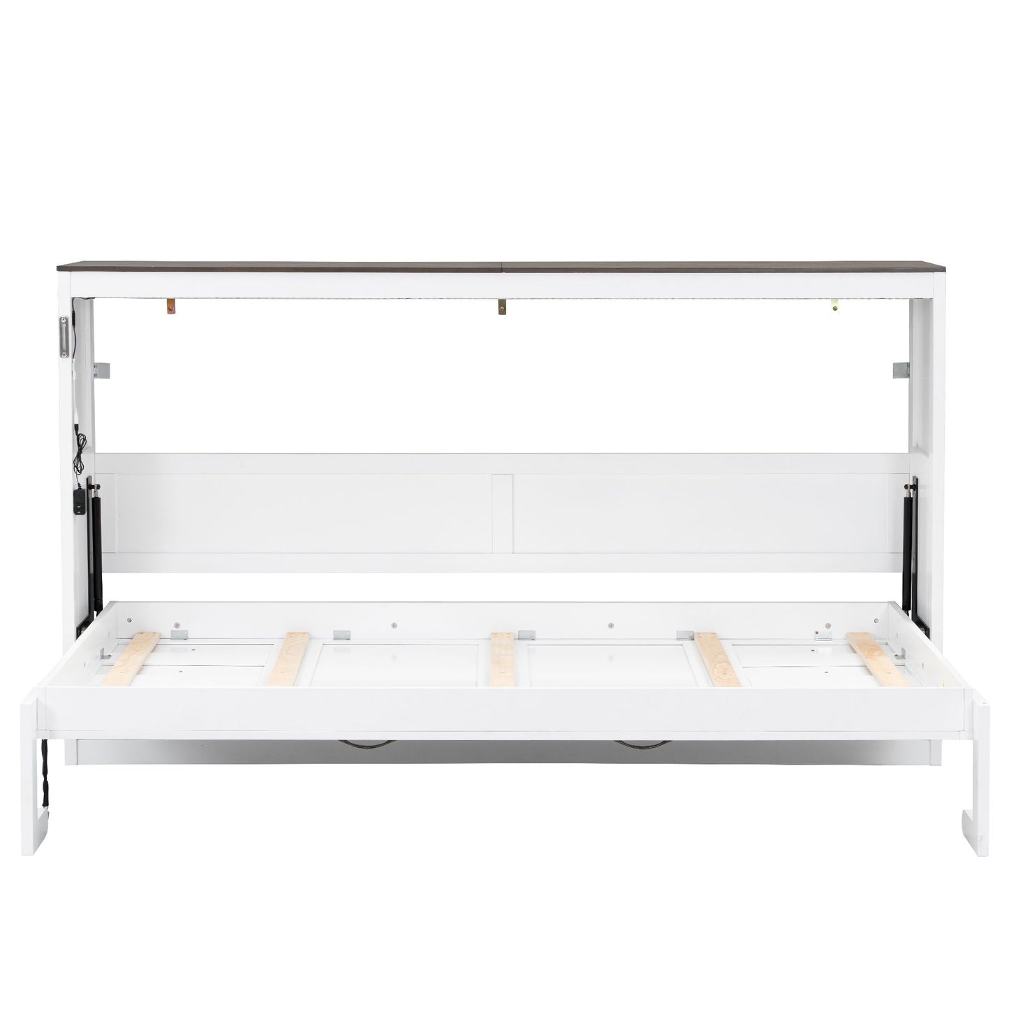 Murphy Bed With LED Light, Foldable Wall Bed Cabinet