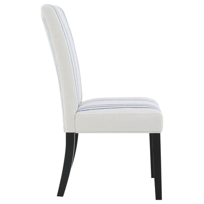 Draper - Upholstered Dining Chair (Set of 2) With Vertical Stripes - Beige