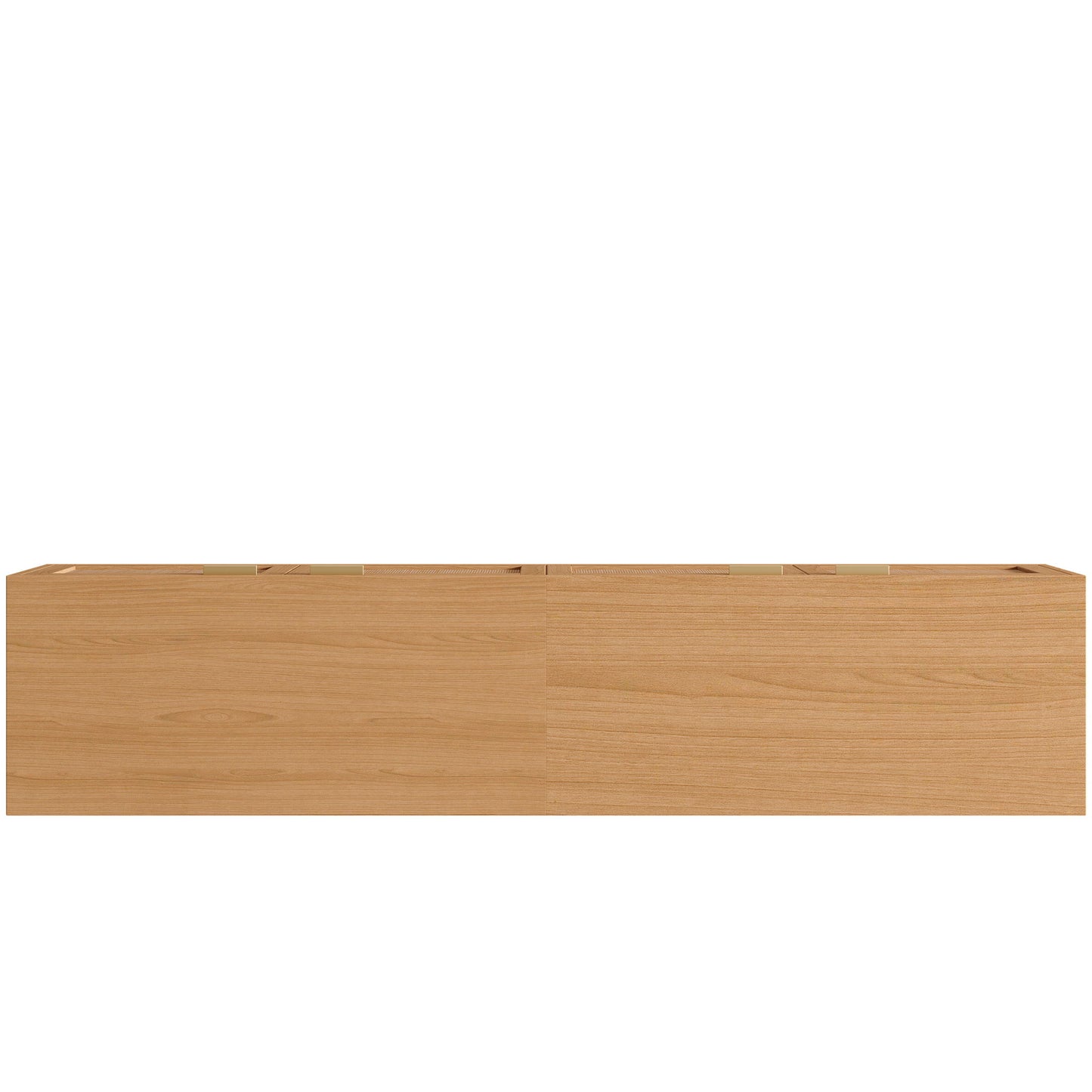 TV Stand With Storage & Cable Holes - Natural Wood