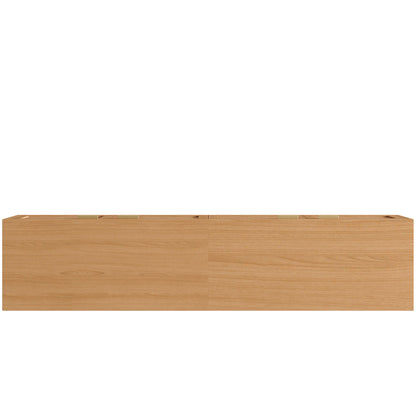 TV Stand With Storage & Cable Holes - Natural Wood