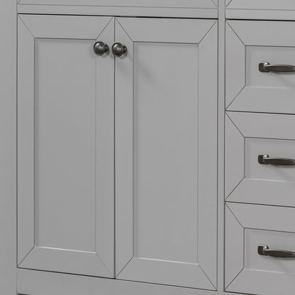 Modern Bathroom Vanity With Sink, Freestanding With Drawers And Doors