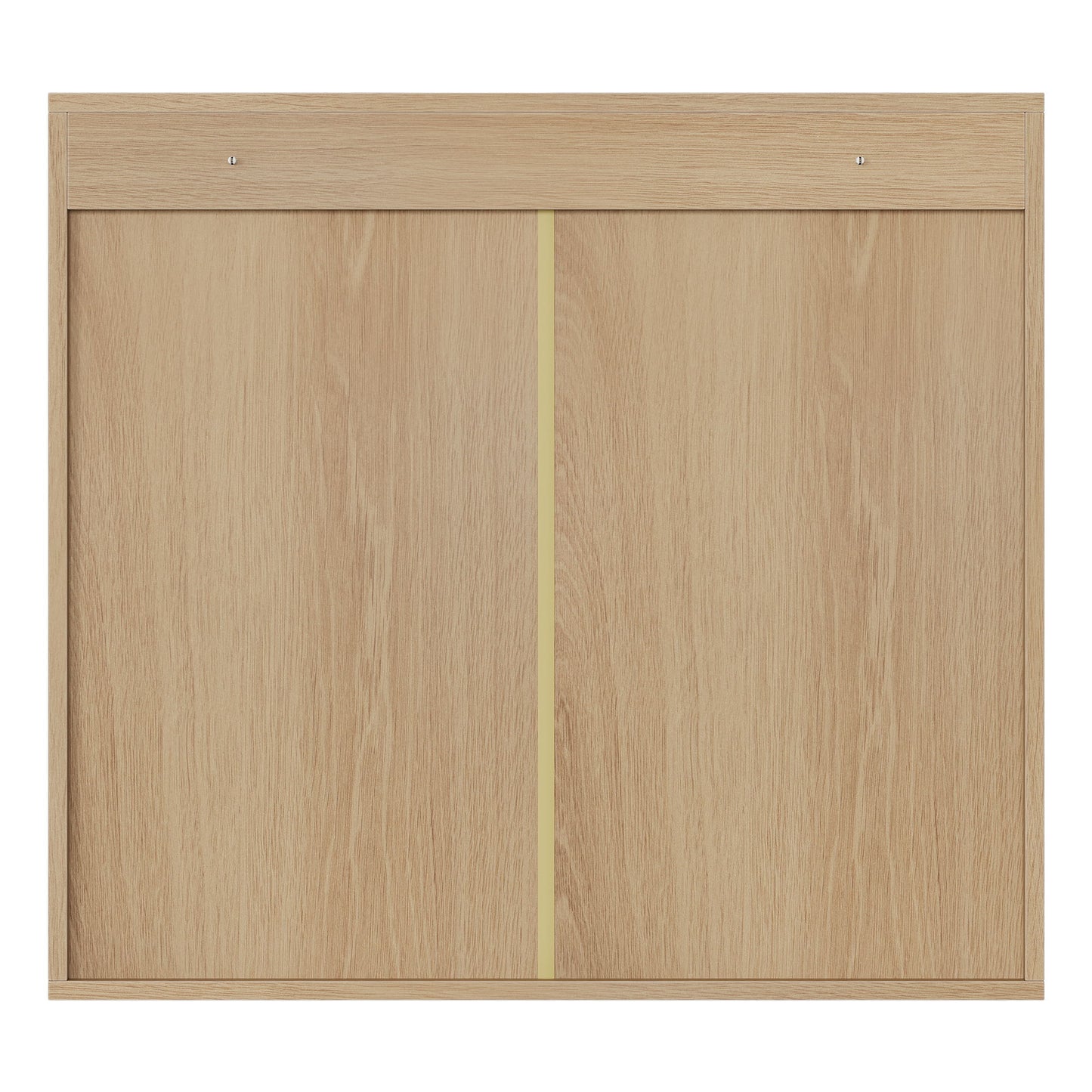 Wall Mounted Bathroom Cabinet With Double Doors And Vertical Grooved Design For Bathrooms - Oak