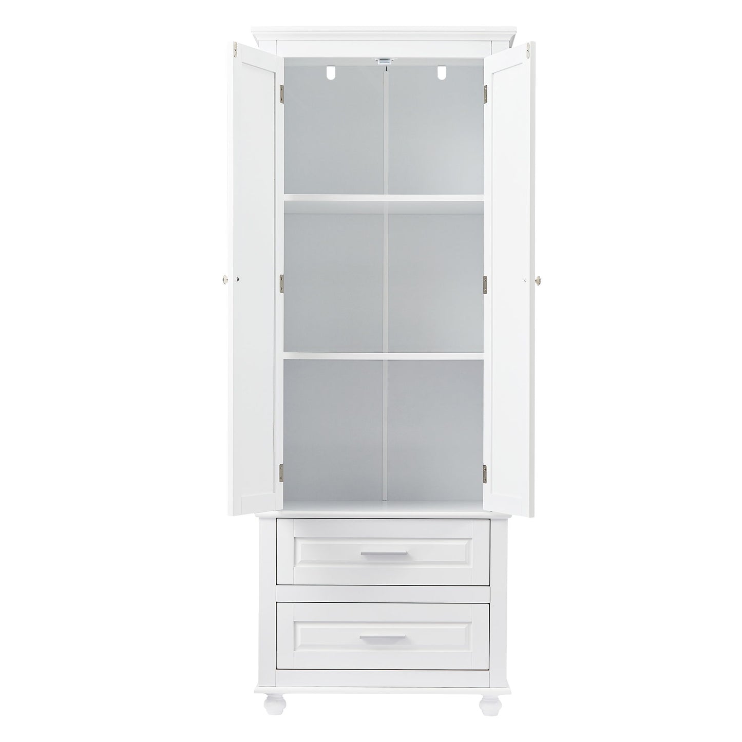 Tall Storage Cabinet With 2 Drawers For Bathroom