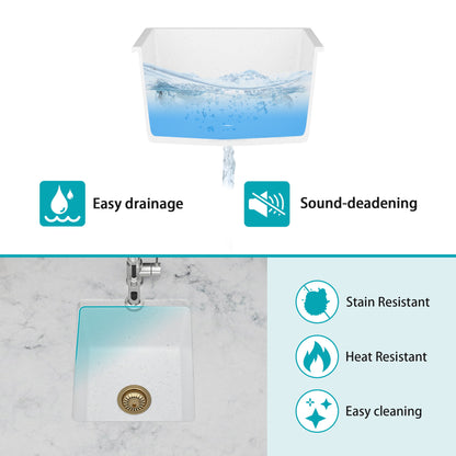 Quartz Composite Undermount Single Bowl Kitchen Sink