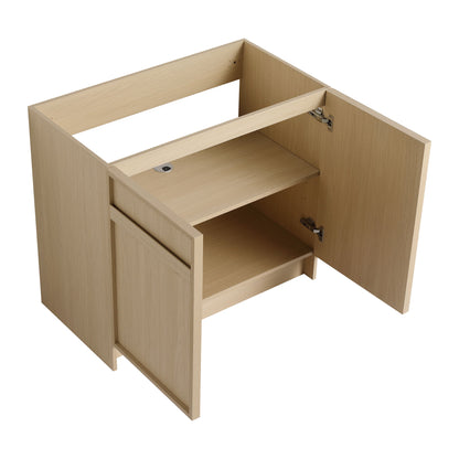 Freestanding Bathroom Vanity With Resin Sink & Soft Close Cabinet Doors
