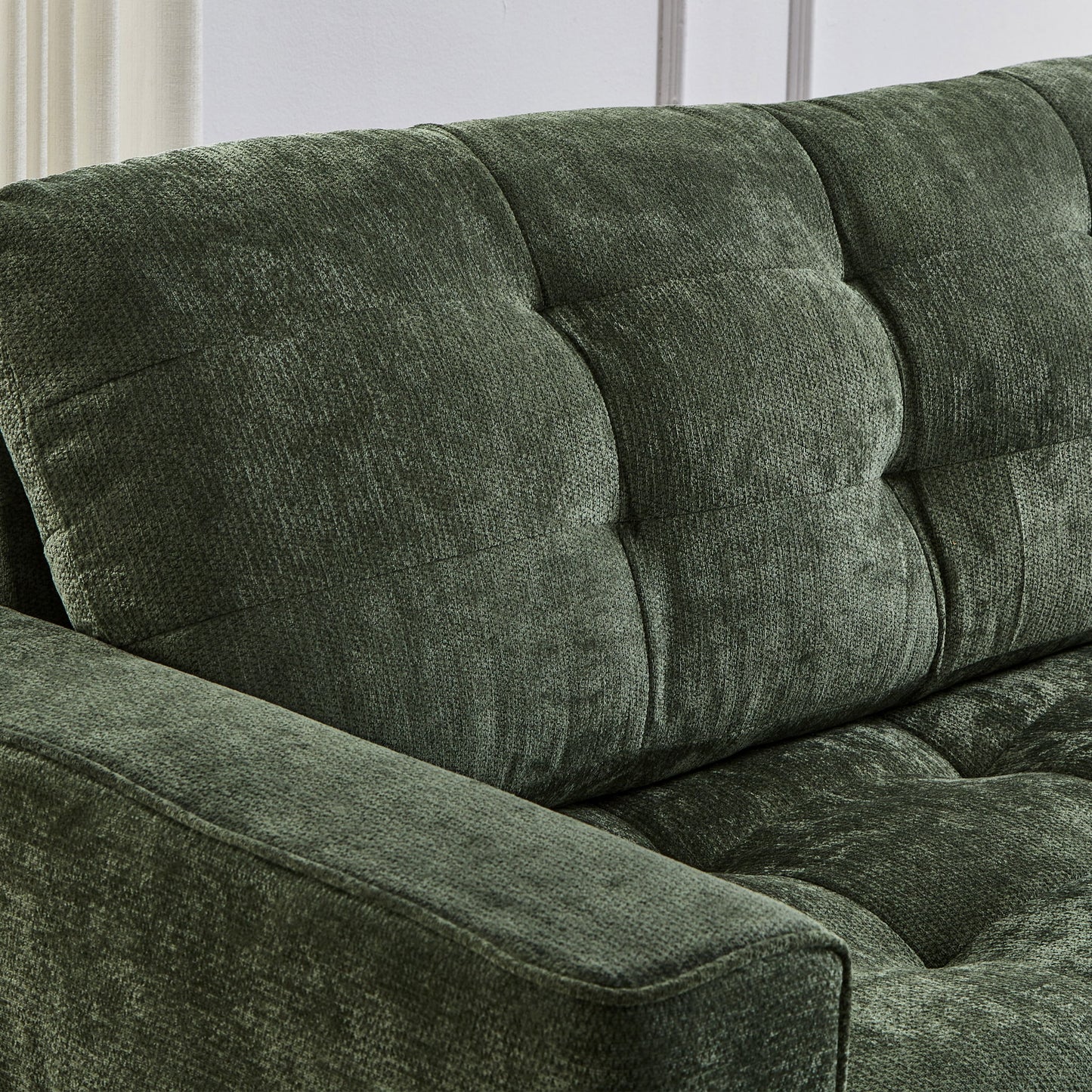 Modern Sectional Sofa U-Shaped With Movable Ottomans, tooth Speakers, LED Lights And Modular Storage