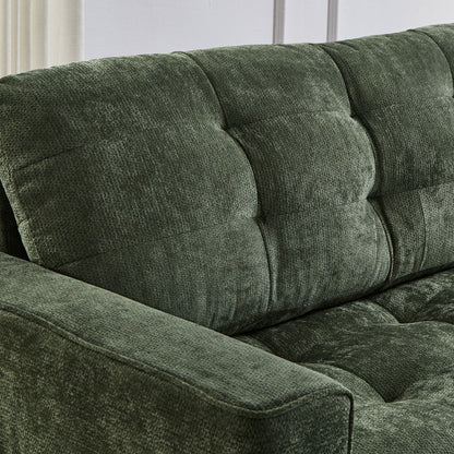 Modern Sectional Sofa U-Shaped With Movable Ottomans, tooth Speakers, LED Lights And Modular Storage