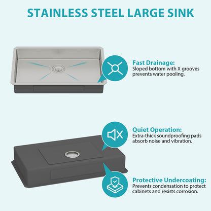 Undermount Sink, Low Depth Single Bowl