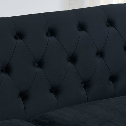 Modern Chesterfield Sofa With Tufted Backrest For Living Room