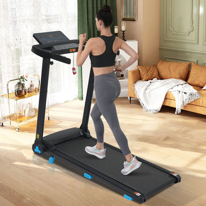 Folding Treadmills For Home Small, 3.0Hp Portable, 10Mph Walking Pad With Incline, Bluetooth, Heart Rate Sensors, Charge Station - Black