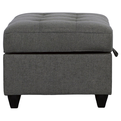 Storage Ottoman With Tufted Design - Gray