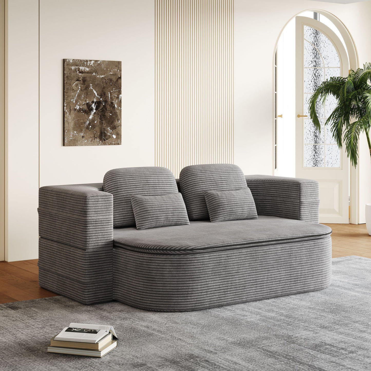 2 In 1 Foldable Sofa Bed With Multi Functional Blanket