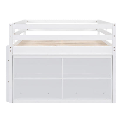 Loft Bed With Retractable Writing Desk And 4 Drawers, With Lateral Portable Desk And Shelves